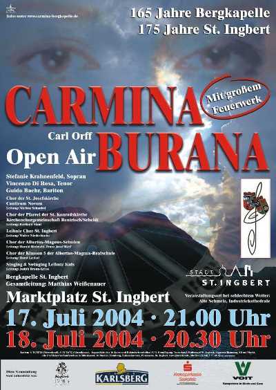 Plakat vom Konzertauftritt zu Carmina Burana